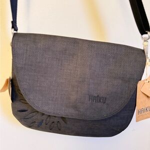 Haiku Dark Gray Crossbody Bag